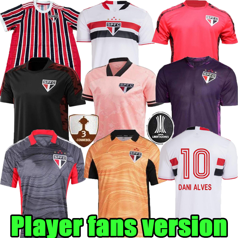 

Thailand Sao Paulo 20 21 22 Fans Player version soccer Jerseys Outubro Rosa Camisa de futebol 2021 2022 DANI ALVES PABLO PATO Men football shirts Training suit top, Fan version