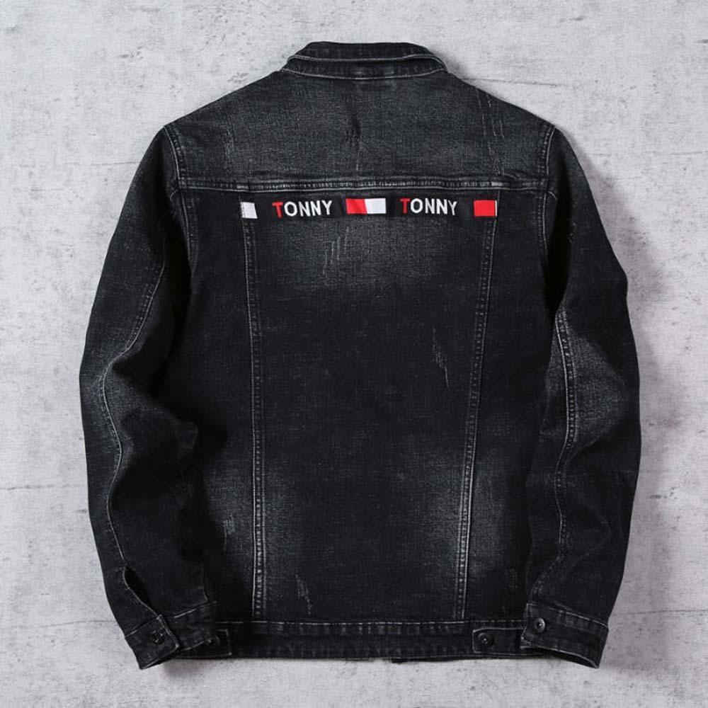 

Men's Jackets Spring autumn fashion Casual denim jacket male Korean slim men's plus size clothes stretch XGSM, Black