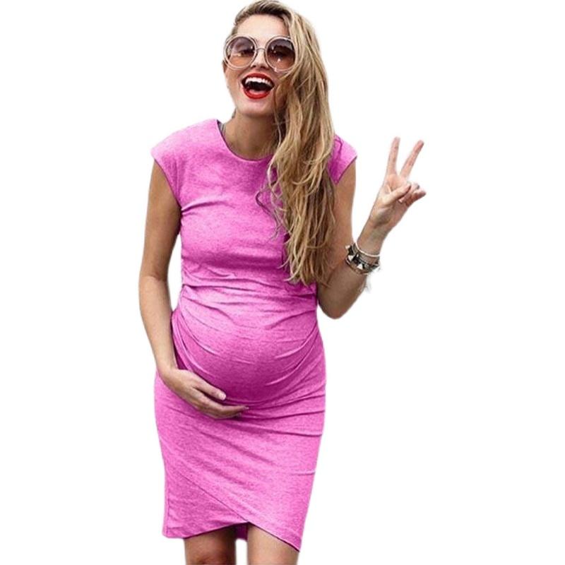 

Maternity Dresses Casual Women Solid Color Tight Wholesale OEM For Pregnant Ladies, White