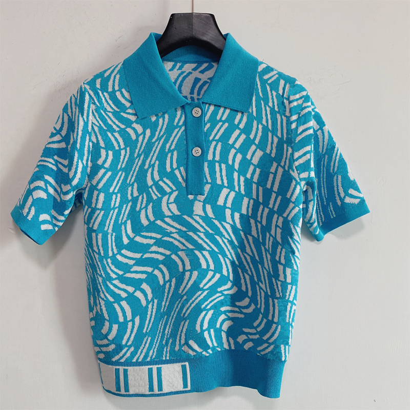 

Women's Knits & Tees Women knitted clothing spring and autumn short sleeve summer retro Lapel sweater three color classic high quality S-L