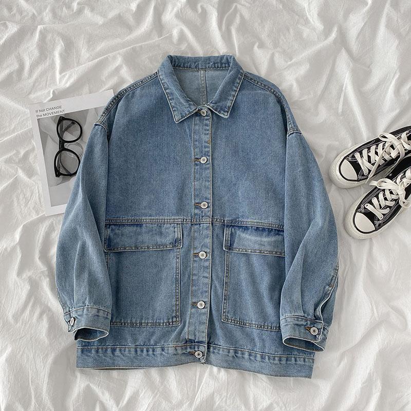 

women's jackets long sleeve jean jacket women fall new fashion loose casual coats turn-down collar female single breasted outwear, Black;brown