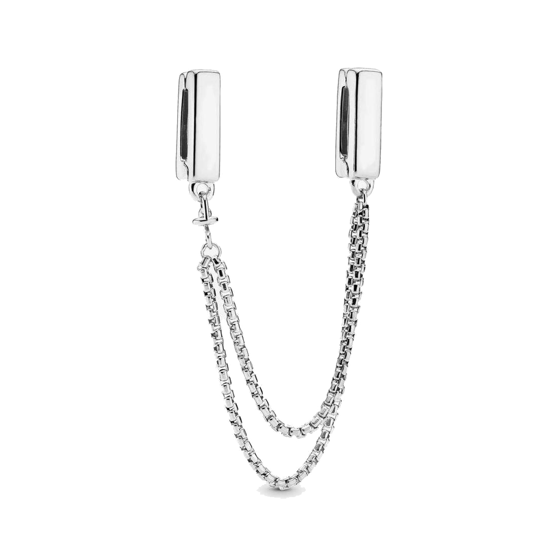 

Fine jewelry Authentic 925 Sterling Silver Bead Fit Pandora Charm Bracelets Safety Chain Clip Charms Safety Chain Pendant DIY beads, Bronze;silver
