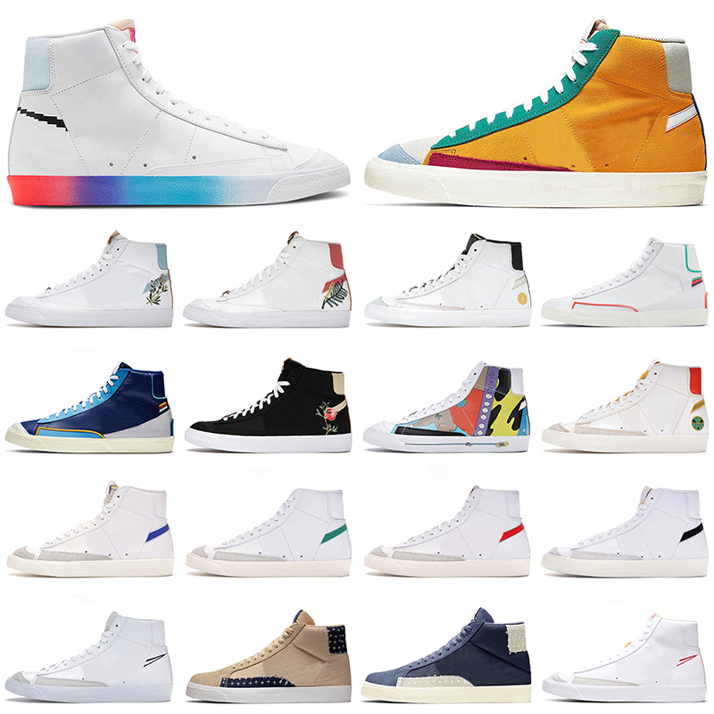 

Blazer Mid 77 Casual Shoes Men Women High Low Vintage Have A Good Game Multi Suede Overlays Raygun Kumquat Sail Black Mens Trainers Sneakers Walking Jogging Blazers, Low team red