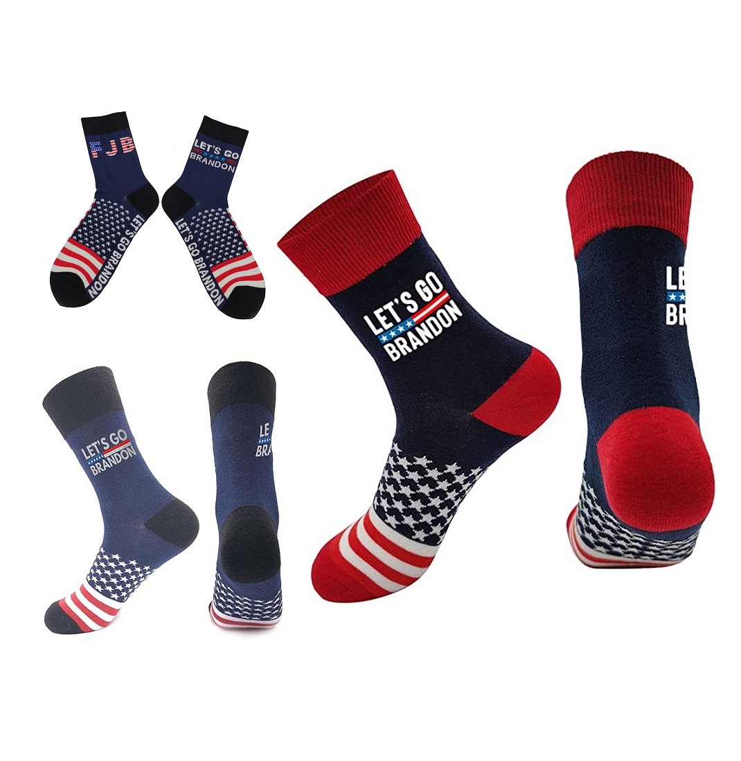 

Christmas Lets Go Brandon Trump Socks 2024 American Election Party Supplies Funny Sock Men and Women Cotton Stockings