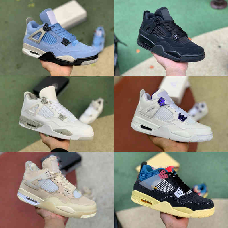 

Top Quality University Blue 4 4s Basketball Shoes Mens Black Cement Cat Bred Cream Sail Royalty White Oreo Shimmer Union Taupe Haze What The Pine Green Sneakers, Unions taupe haze