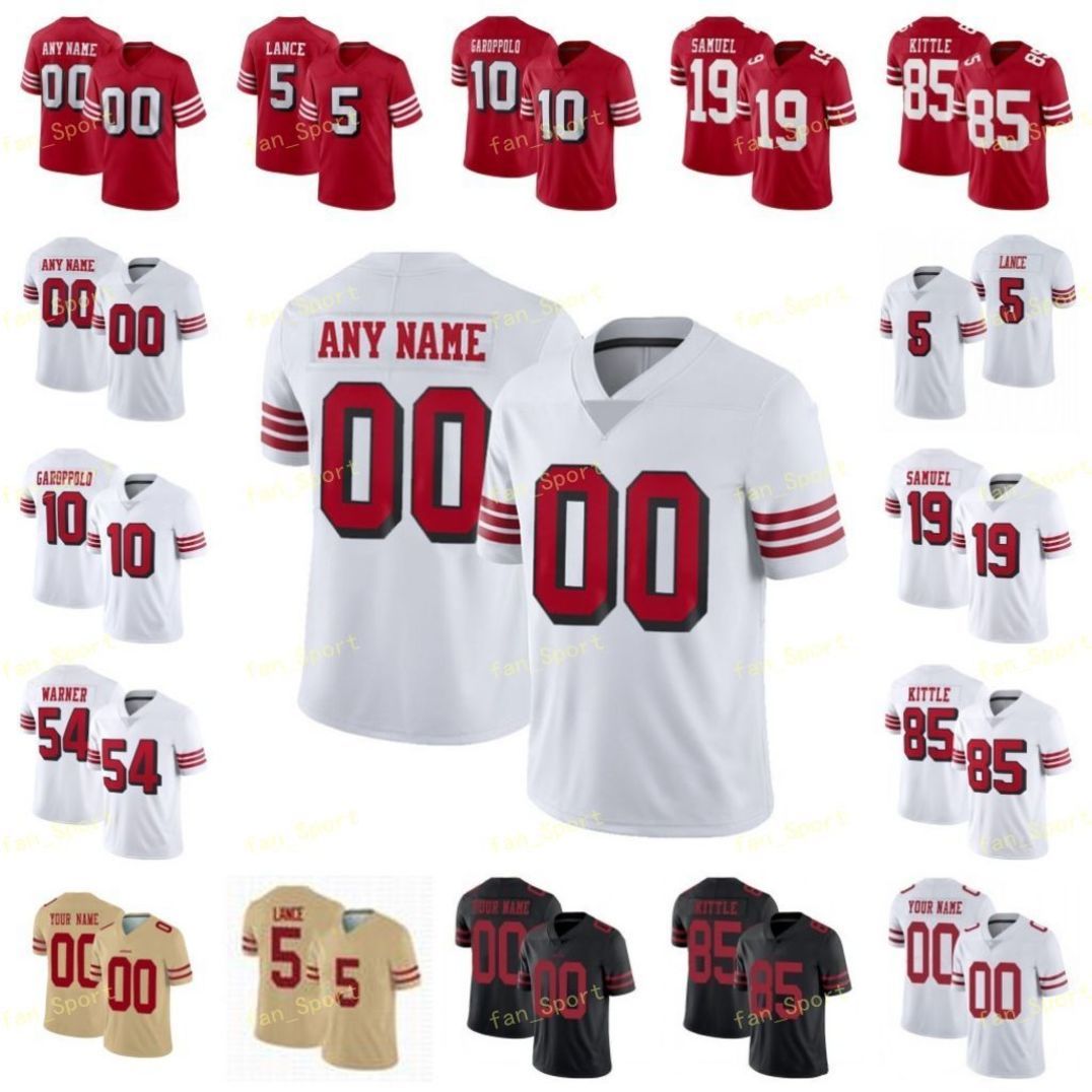 

52 patrick willis 16 joe montana football jersey 42 ronnie lott 11 brandon aiyuk 8 steve young 81 terrell owens 25 richard sherman 44 kyle j, Black;red