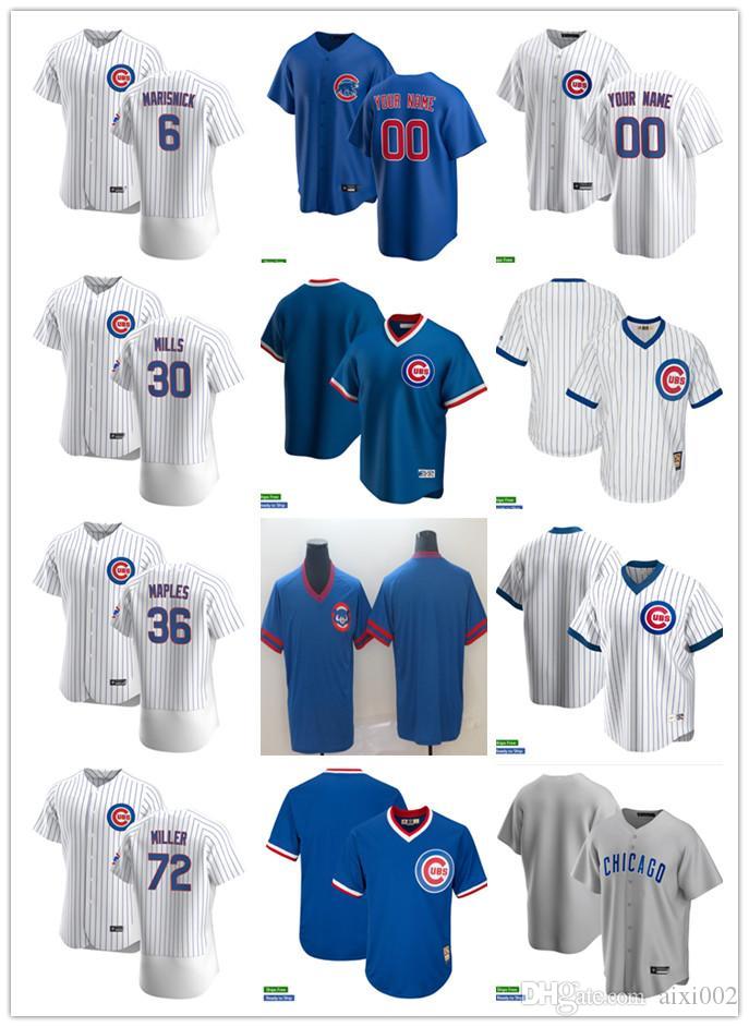 

Men Women Youth Chicago Cubs 36 Dillon Maples 6 Jake Marisnick 72 Tyson Miller 30 Alec Mills custom Baseball Jersey Blank blue w, Blue;black