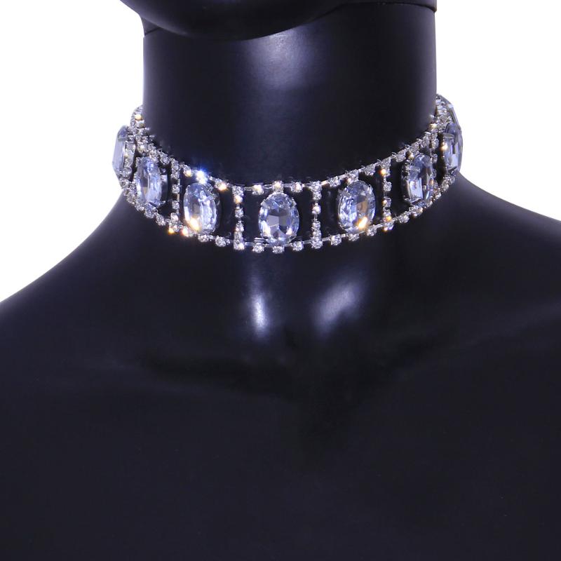 

Pendant Necklaces Vintage Rhinestone Choker Necklace Star Fashion Women Big Sexy Dress Accessories Luxury Collares Chain