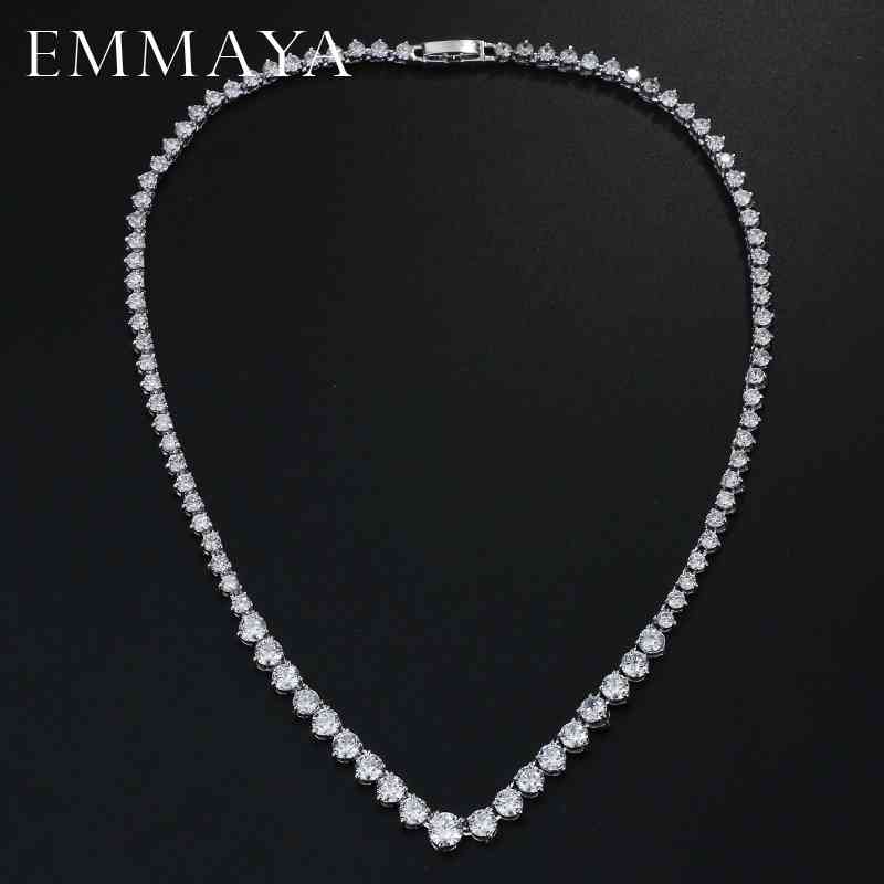 

EMMAYA AAA Zircons Stunning Round CZ Crystal Necklaces and Luxury Bridal Party Jewelry For Wedding