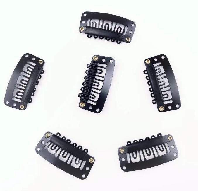 

2021 3.2cm 6teeth toupee wig hair extension clip snap clip section clip for hair extensions 6 colors