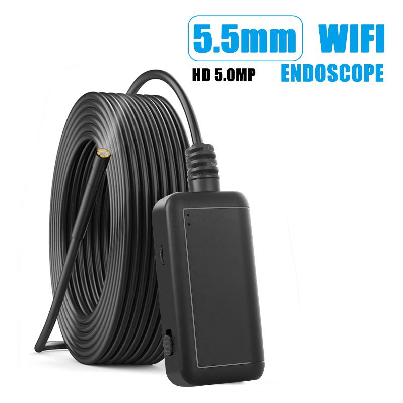 

Cameras WIFI Endoscope 5.5mm Lens HD1080P IP67 Waterproof Endoscopy 6 LEDs 2600 MAh Inspection Borescope Camera For Android