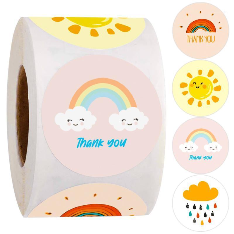 

Party Decoration 500pcs/roll Cute Sun Rainbow Clouds Sticker Holiday Stickers For Goodie Bags And Crafts Baby Shower Wedding Decorations
