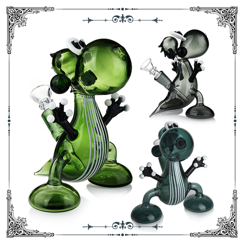 

Mini bong Glass Bubbler Glass dinosaur oil rigs Hookah Glass Smoking Waterpipes unique Water Pipes with immovable downstem