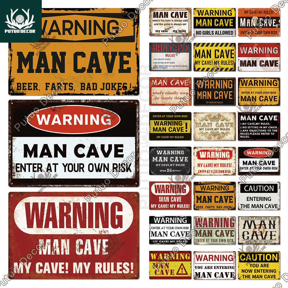 

Decor Man Cave Metal Sign Vintage Tin Sign Funny Warning My Rules Caution for Bar Pub Club Man Cave Game Room Wall Decor