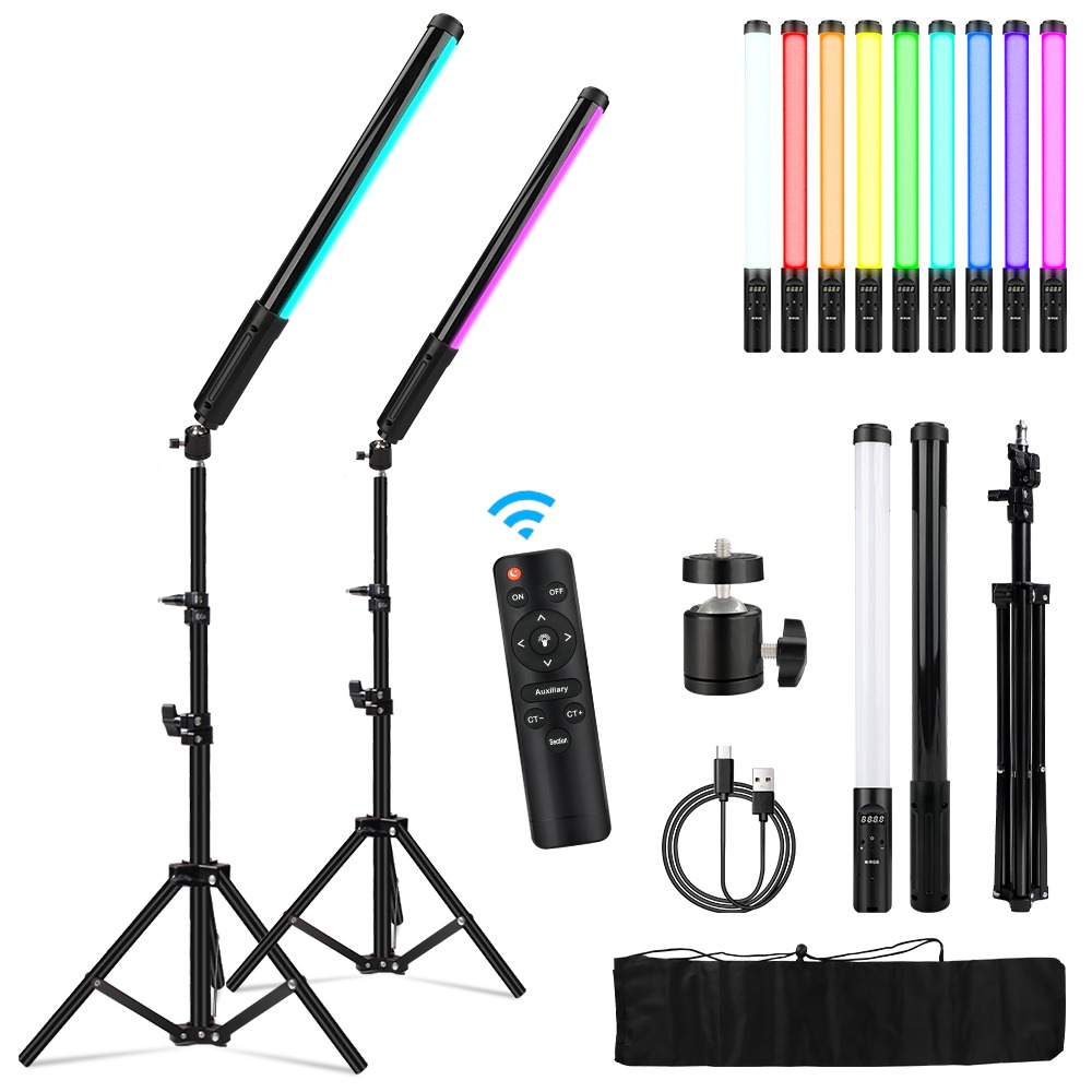 

Handheld Light Stick Wand RGB Fill Light with 160cm Tripod Stand Flash LED Lamp Colorful Photography Lighting Remote Speedlight