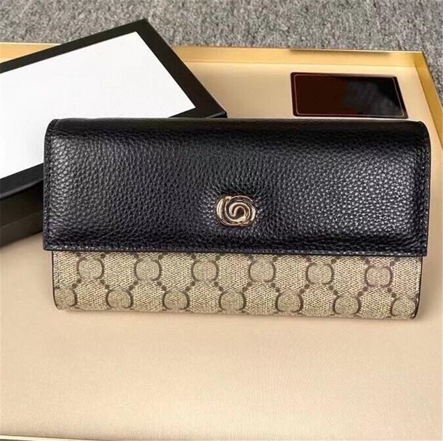 

Famous Brand Mens Womens Wallets Classic Leather Flower Letter Unisex Built-in Clip Coin Purses Designer bag Card Slots Clutch Bags Ladies Wallet Purse G90951
