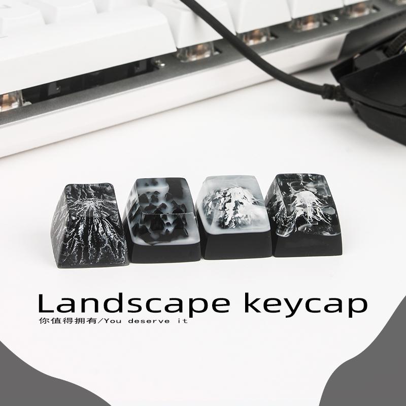 

Keyboards Custom Resin Keycaps For Mechanical Keyboard Snow Mountain Key Cap Gaming Accessories Personalized Keycap 1Pc