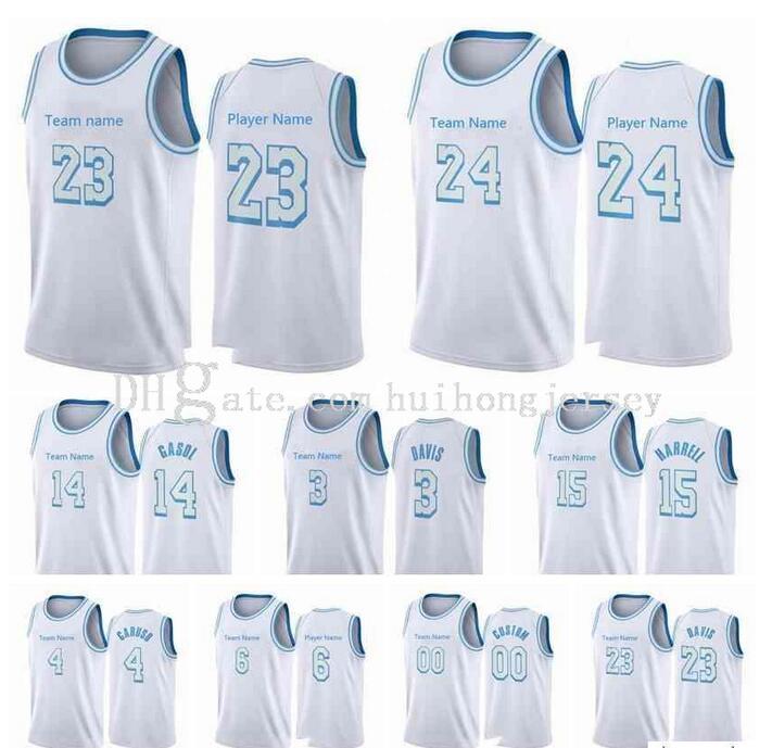 

Custom 2021 Printed Alex 4 Caruso Jersey Anthony 3 Davis Kyle 0 Kuzma Talen 5 Horton-Tucker Basketball Jerseys White, Black;red