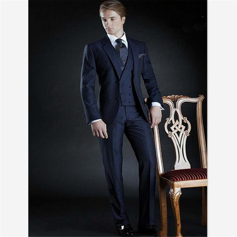 

Men's Suits & Blazers classic tux smolking bridegroom thin suit and culine evening for blue men groom tuxedo notch lapel two but, Picture style6