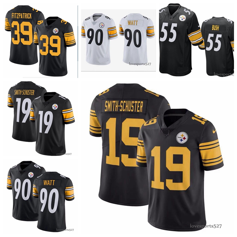 

Men American College Football Jerseys 19 JuJu Smith-Schuster 90 T.J. Watt 7 Ben Roethlisberger 55 Devin Bush 30 James Conner MenPittsb, Black