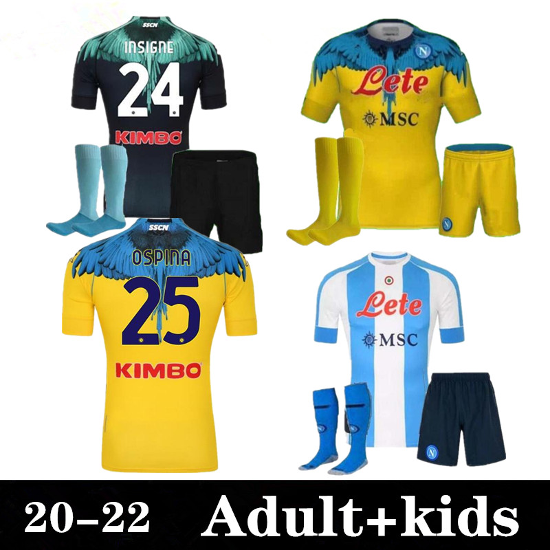

Child kit + socks 20 21 22 napoli soccer jersey 2021 2122 Naples ZIELINSKI Maradona INSIGNE MERTENS CALLEJON PLAYER RPG Adult football shirts kits, Black