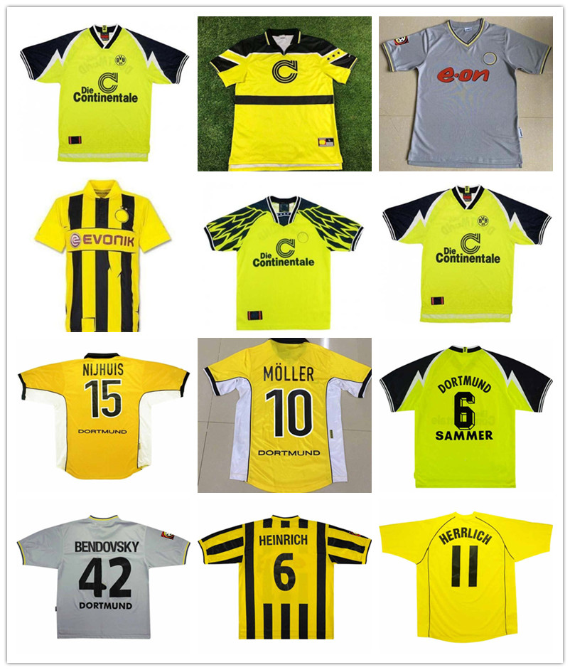 

98 99 Retro 01 02 Jerseys de fútbol 00 02 Camisetas de fútbol clásico Lewandowski Rosicky Bobic Koller 95 96 97 94 95 12 13 Reus Möller Dortmund