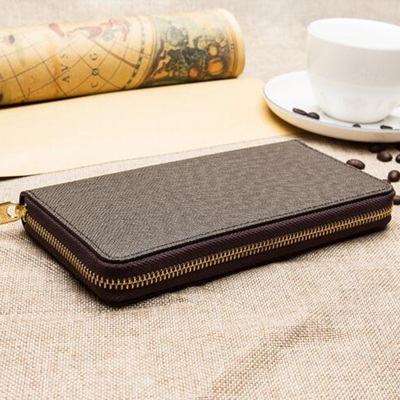 

2021 zippy card wallet designers men women Leather lady long mini purse with orange box, Red;black