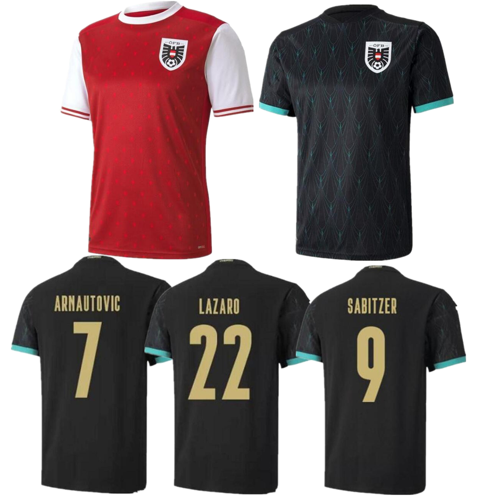 

2021 Austria home Soccer Jerseys euro national team ARNAUTOVIC ALABA 20 21 football men and kids boys shirt, Black;yellow