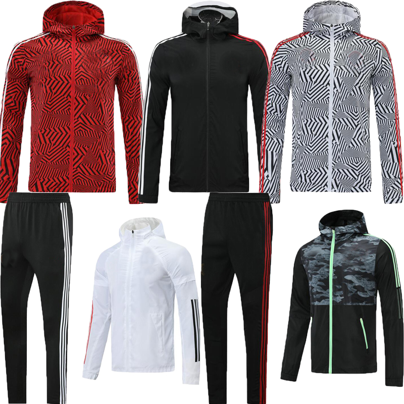 

21 22 RONALDO Manchester Windbreaker set Soccer Jersey 07 08 jerseys BRUNO POGBA 2021 2022 Long sleeve football kit utd Jacket training suit