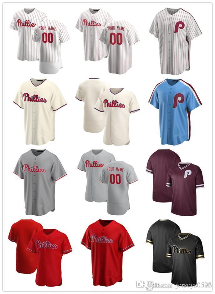

Custom Jersey Mens women Youth Philadelphia Phillies your any name number Authentic Baseball Jerseys white red grey, Blue;black