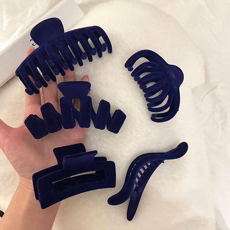 

Hair Clips & Barrettes 2021 Hyperbole Big Flocking Claw Size Makeup Square Geometric Styling Women Accessories, Golden;silver