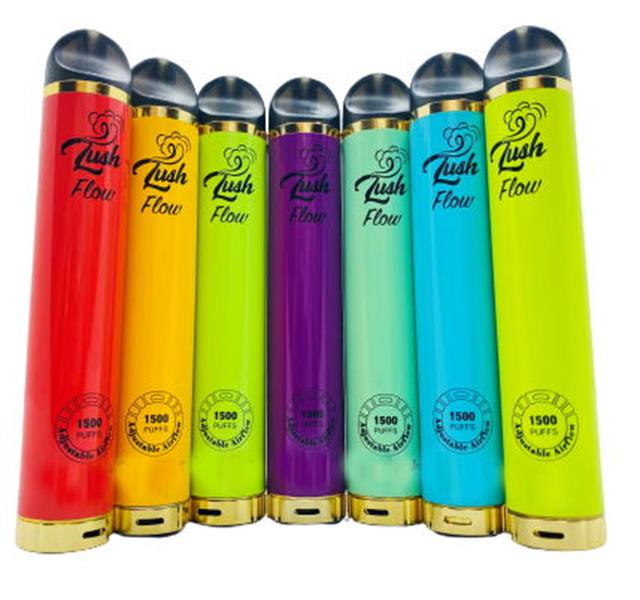 

High Quality Original Lush Flow Cigarette adjustable Puffs Plus Bars Disposable E-cigarettes Device Pod Pen 6ml 900mAh Battery Starter 1500p