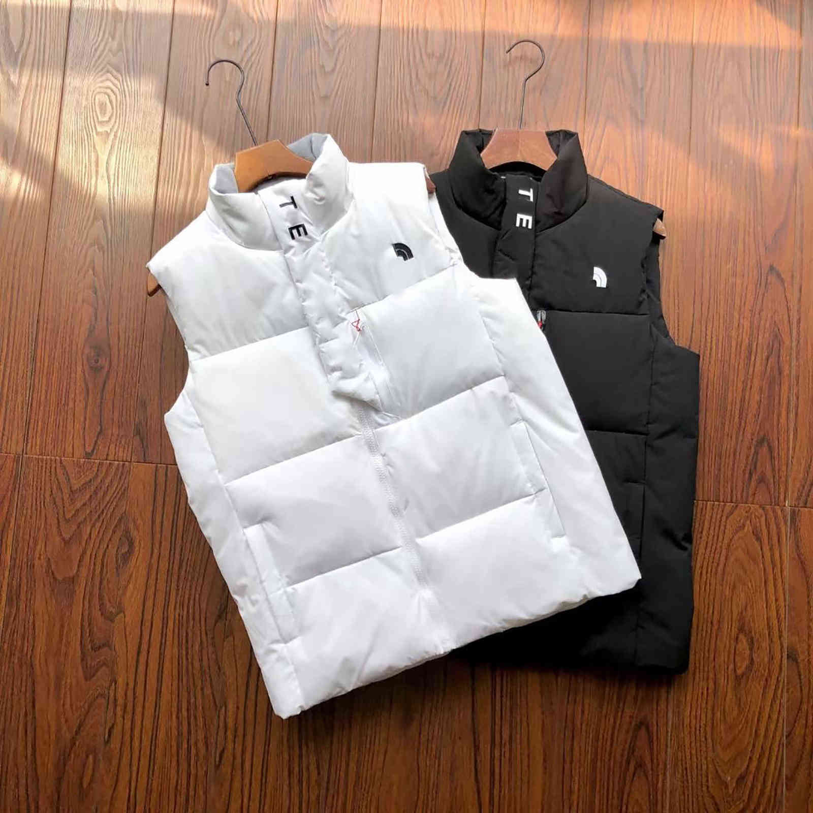 

Thick Warm Winter Down Jackets Sports Vest Coats Men and Women's Puffer Vest Jacket Fashion Stand Collar Windproof Casual Waist Y1103, White