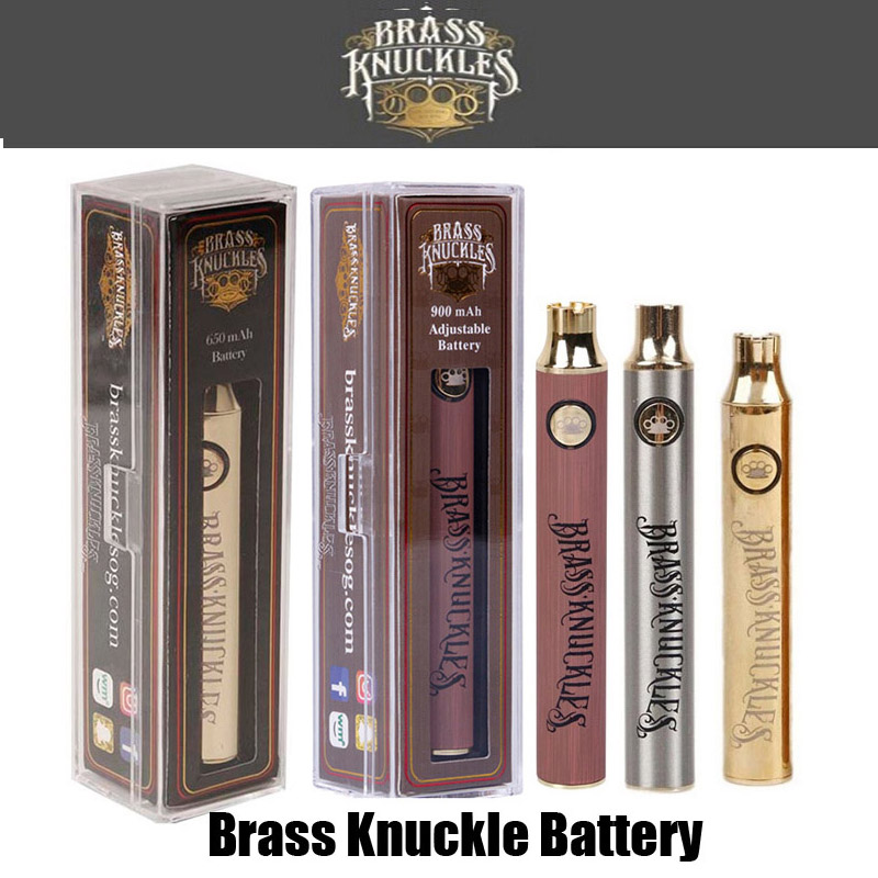 

New Brass Knuckles Vape Battery 650mAh Gold 900mAh Variable Voltage Adjustable E-Cigarette Battery Pen For 510 Thread Thick Oil Cartridge
