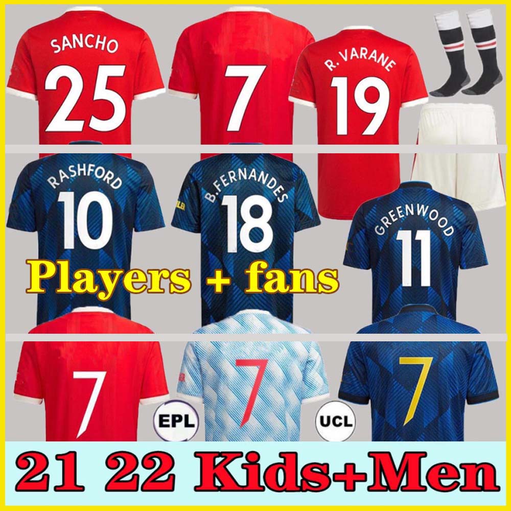 

fans player SANCHO 21 22 soccer jerseys RASHFORD MAN 2021 2022 football shirt UTD POGBA CAVANI B. FERNANDES men kids kit VARANE FRED GREENWOOD Cristiano Shaw woman MATA, Player 22 23 home