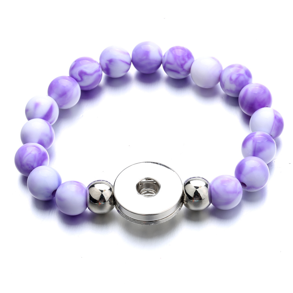 

ethnic Women Snap Button Bracelet Acrylic Beads Hand Strand Bracelets Jewelry fit DIY 18MM Ginger Snaps Elastic Bangle