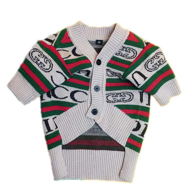 

Fashion Dog Apparel sweater autumn winter high quality red green small medium pet cat dogs sweaters clothes outwear cool outfits with letter printed, Same as pic