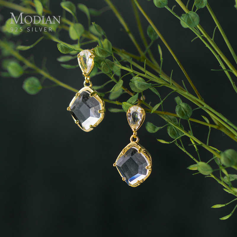 

Clear CZ Long Tassel Drop Earrings Real 925 Sterling Silver Gold Color Wedding Engagement for Women Statement Jewelry 210707