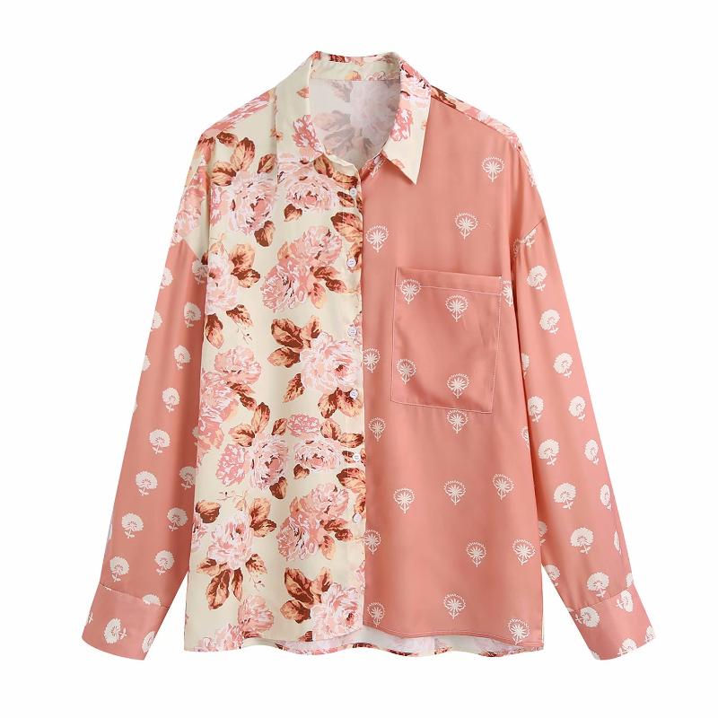 

Women's Tracksuits Women 2021 Two Piece Set Long Sleeve Single Breasted Flower Blouse Shirts Strech Waist Casual Shorts