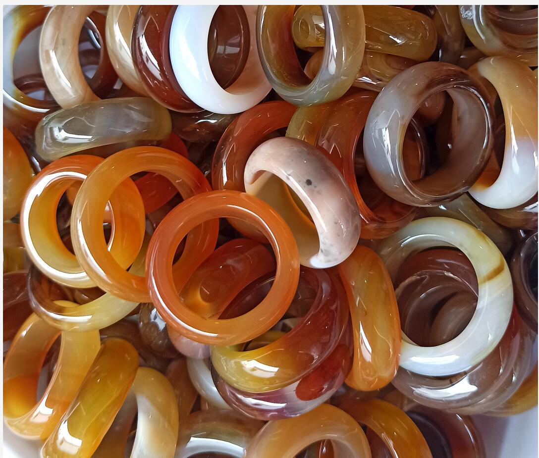 

Diameter 21-23mm natural colourful agate ring free delivery
