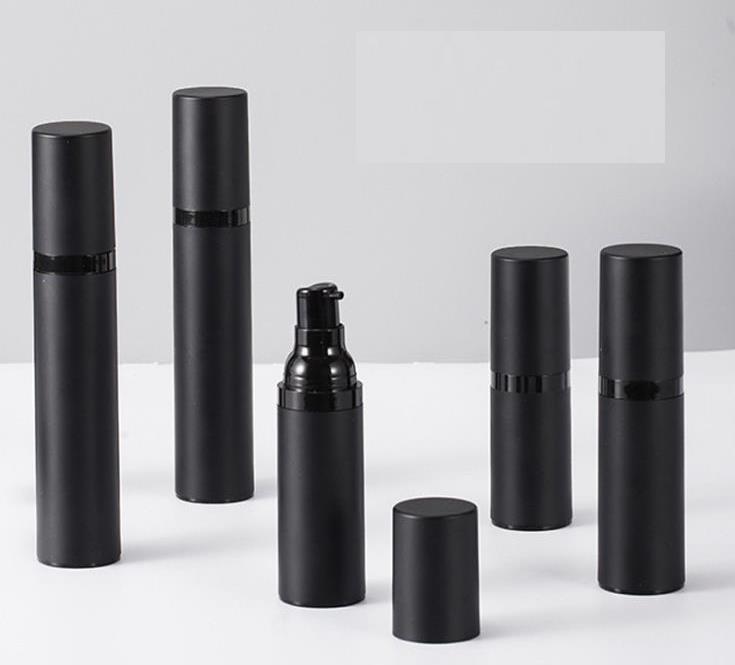 

Empty spray pump bottle black frosted AS plastic airless lotion bottles 15ml 30ml 50ml cosmetic subbottle SN2580