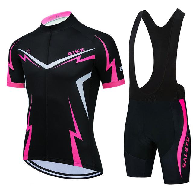 

Racing Sets Professional Team 2022 Kit Red Cycling Jersey Bib Short Sleeve Suit Wear 19D Rubber Pad Mountain Bike Roupa Ciclismo Triathlon, Black;blue
