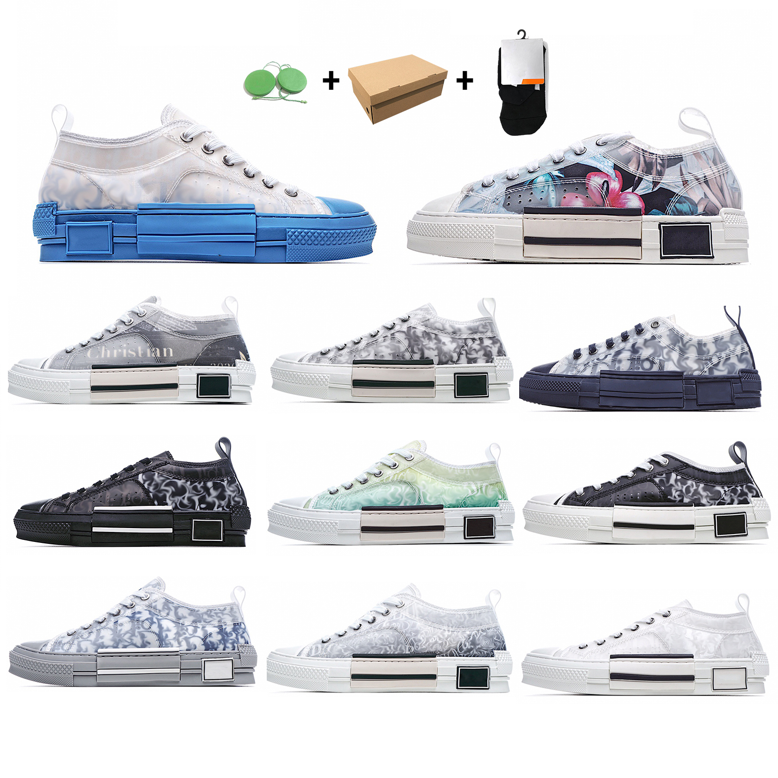 

Authentic quality Designers Shoes for Men Women Oblique Sneakers Fashion Pairs Outdoor Platform b23 Technology Canvas Trainers With Box Size 36-45