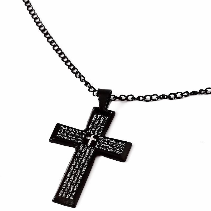 

Pendant Necklaces Fashion Necklace Cross Letters Creative Religious Punk Men