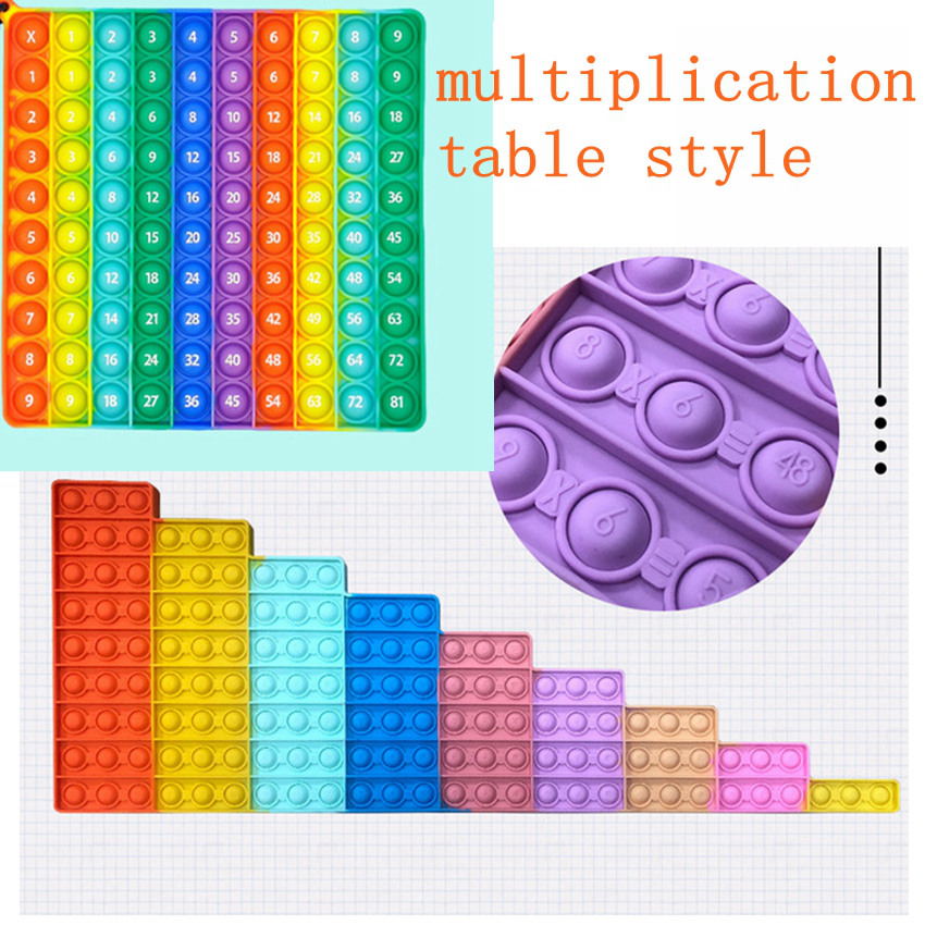 

Multiplication Table Push Bubble Fidget Toy 58.5*22.5cm with Digital Educational Silicone Stress Reliever Sensory Toys LLA983