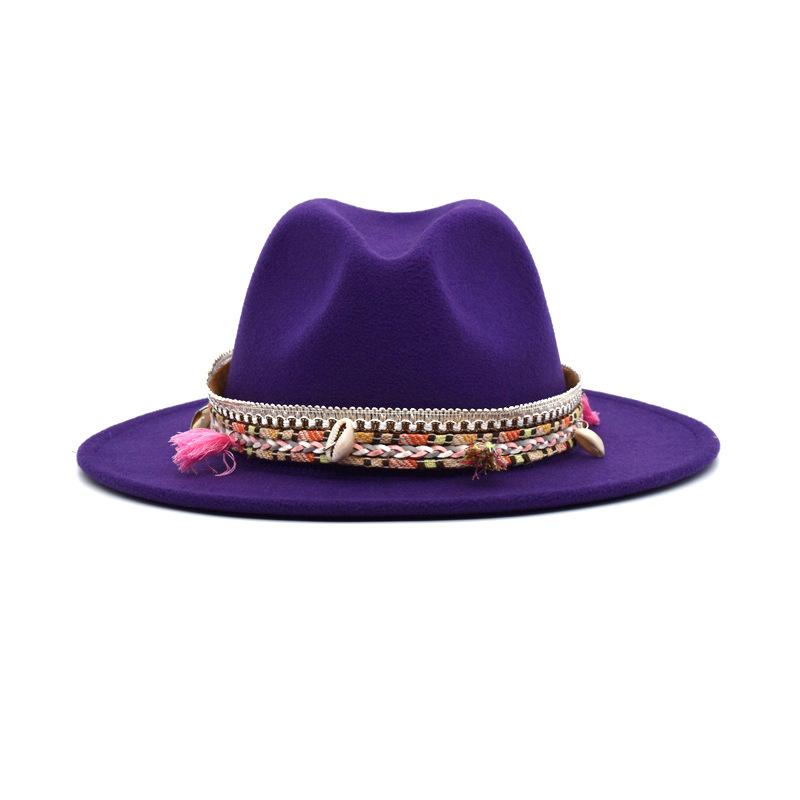 

Wide Brim Hats Men's English Hat Old Style Woolen Top Big Eaves Lady's Travel Jazz Fadora For Woman