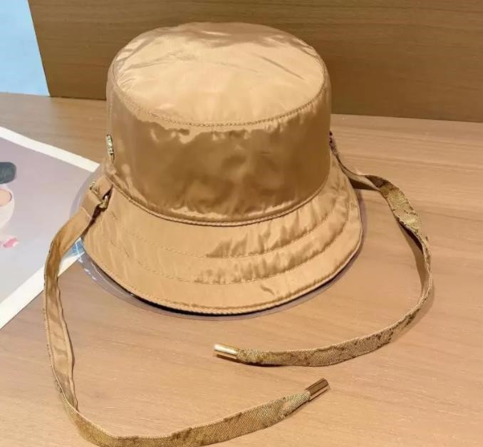 

Womens Reversible Canvas Nylon Bucket Hat Fashion Designer Caps Hats Men Spring Summer Fitted Multicolour Rainbow HIP HOP Fisherman Beach Bonnet Sun Casquette, #1khaki