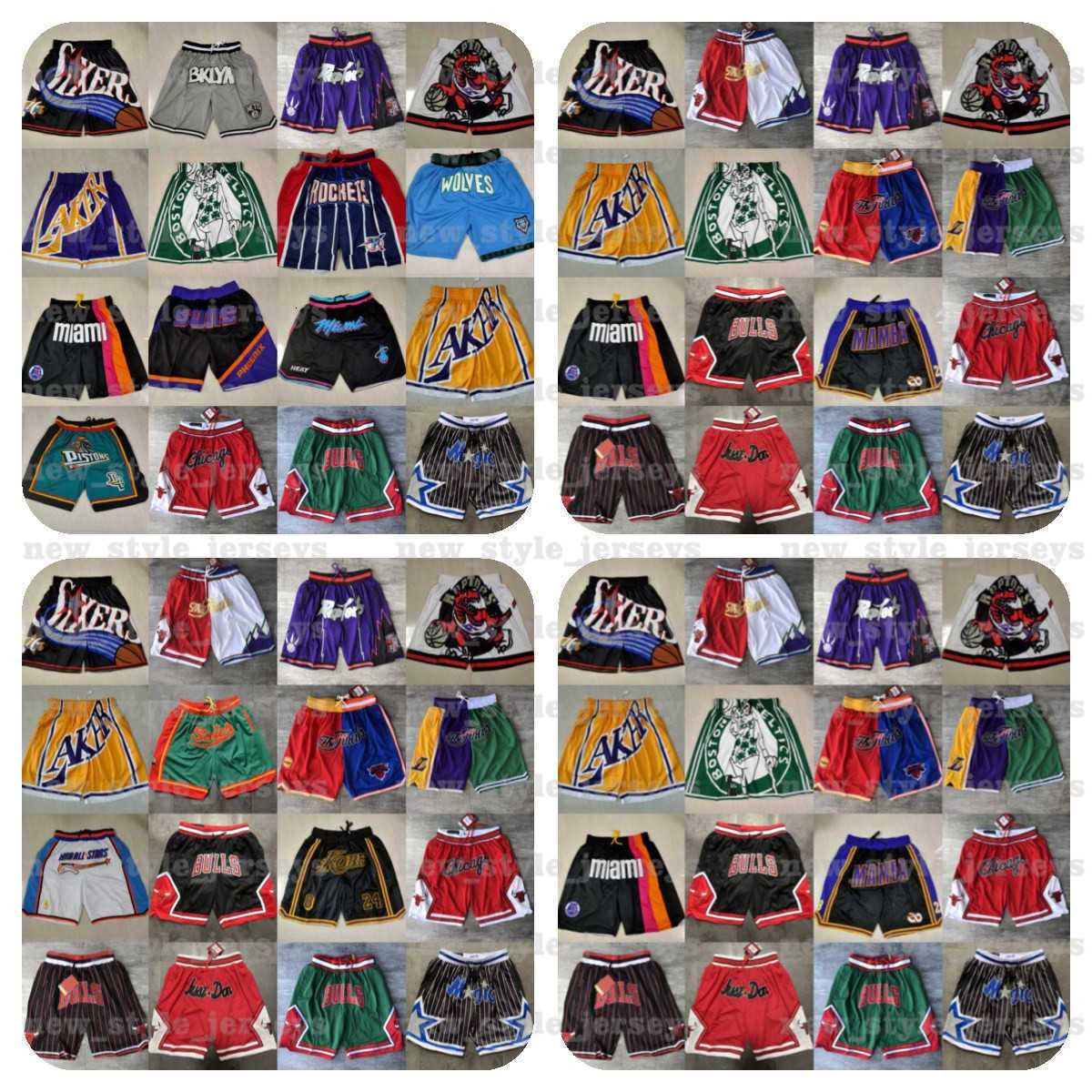 

Men's Shorts n Just Don Basketball Team Throwback Stitched Face Mesh pockets mitchell ness Stitched Pantalones de baloncesto Men Woman z53 Hip hop