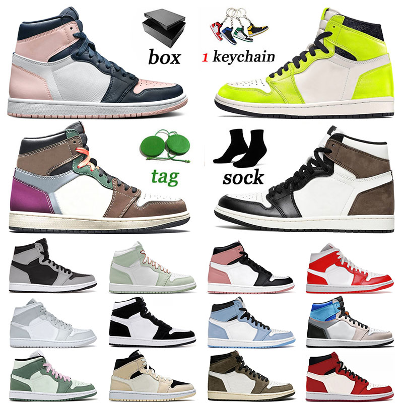 

Jordan1s Jumpman 1 Basketball Shoes Air Jordan Jorden 1s Retro Bubble Gum High University Blue OG Dark Mocha Mid Light Smoke Grey Designer S