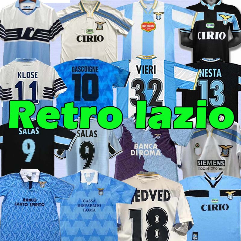 

lazio Retro 1989 1990 1991 1992 1999 2000 2001 soccer jerseys NEDVED SIMEONE SALAS GASCOIGNE home away football shirt VERON CRESPO NESTA 89 90 91 92 93 98 99 00 100TH top, 1995